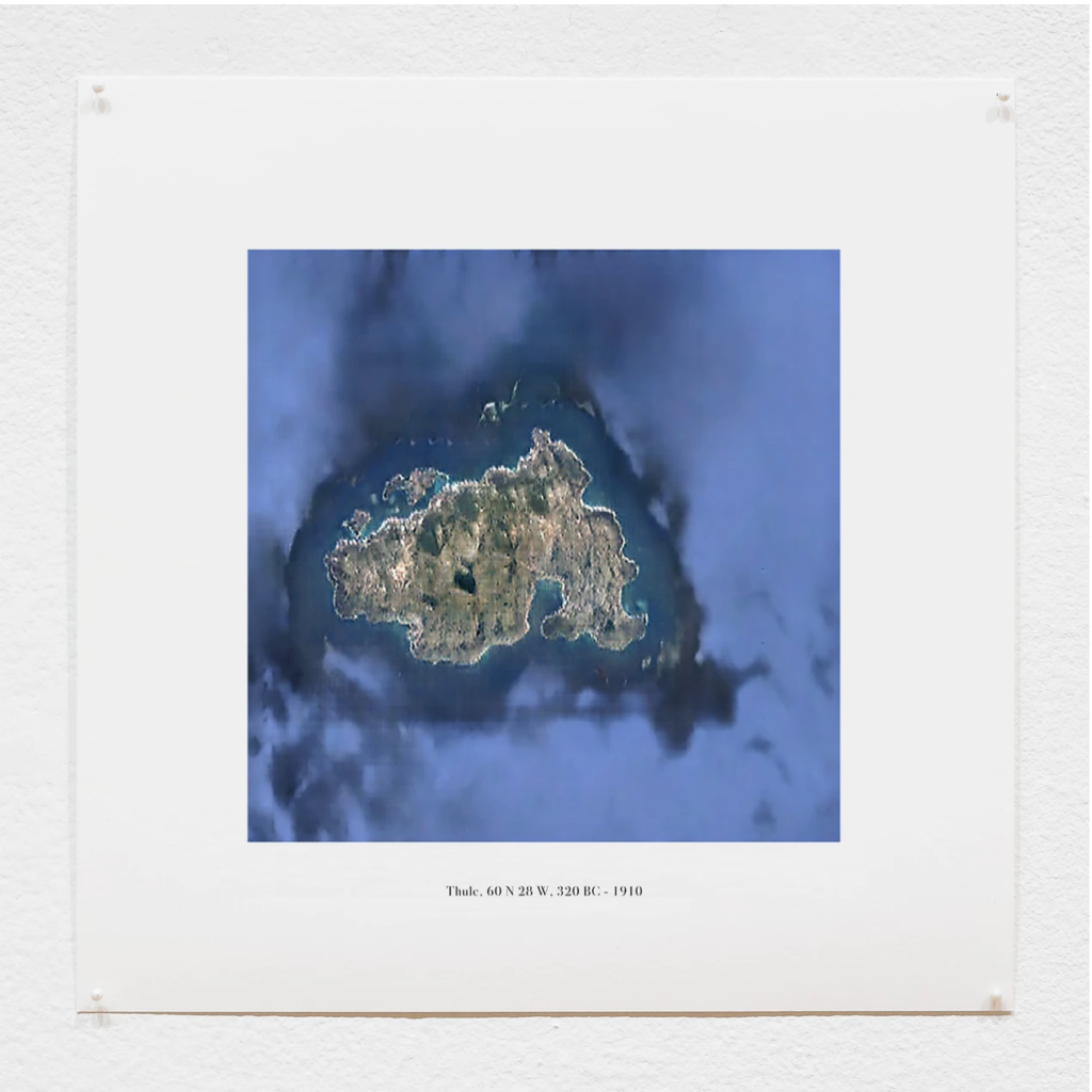 Image of the phantom island "Thule." The image is part of new media artist Liliana Farber's "Terram in Aspectu" series, which used GPS software to create images of historical phantom islands. 